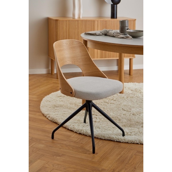 Krzesło Lucy dąb/ beżowe obrotowe - ACTONA